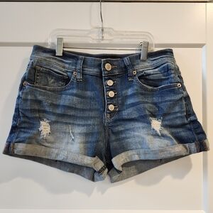 Express Distressed Blue Jean Shorts